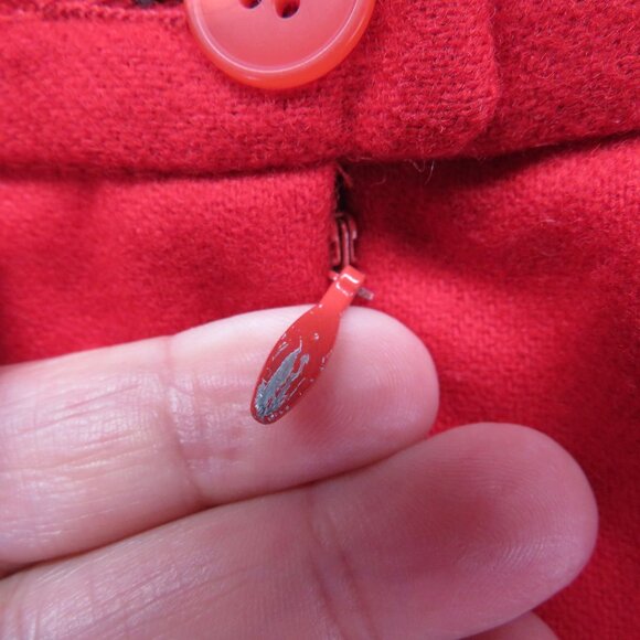 Vintage Pendleton Skirt Womens Size 14 Red Pencil Knee Length Kick Pleat - Picture 10 of 10